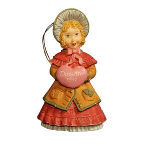 Vtg American Greetings Daughter‎ 1997 Figurine Ornament Frontier Woman Heart
